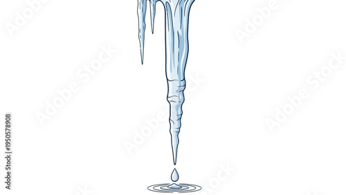 Icicle Melting with Droplet.