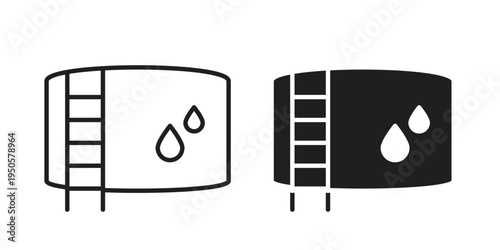 Water tank icon concept. Simple solid style. line stroke icons