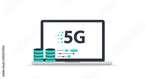 Laptop Displaying 5G Technology.