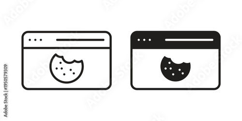 web Cookies icon concept. Simple solid style. line stroke icons