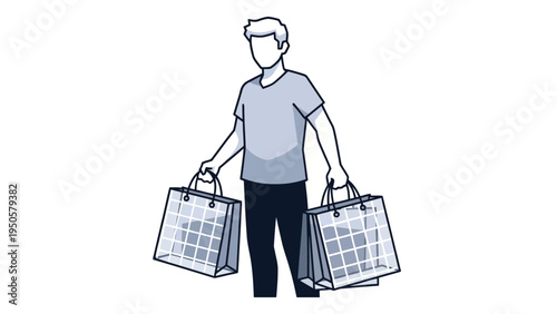 Man Holding Shopping Bags.