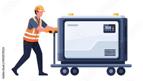 Construction worker with machinery: A dedicated construction worker diligently maneuvers heavy machinery, showcasing precision and commitment to the task at hand.