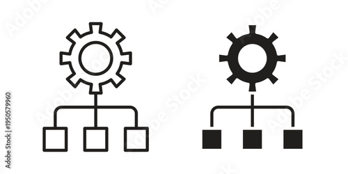 Workflow icon concept. Simple solid style. line stroke icons