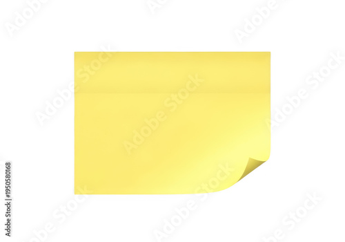 A simple yellow sticky note with a corner folded down slightly