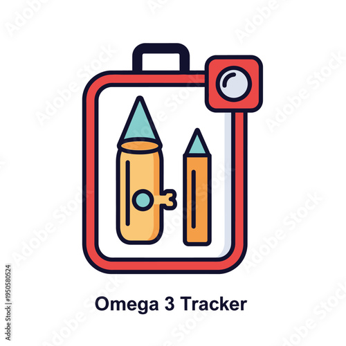 Digital health monitor icon illustrating Omega 3 supplement tracking for a balanced nutritional lifestyle and scientific wellness management solution