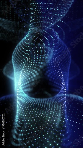 Abstract waves illuminated by neon light emit glamour and energy, creating a mesmerizing visual effect.

