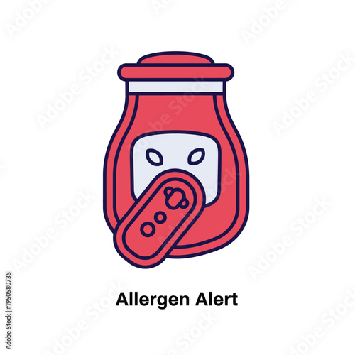 Vibrant graphic illustration of an essential allergen alert system, designed to provide crucial health warnings and safety measures for managing food sensitivities and dietary restrictions effectively