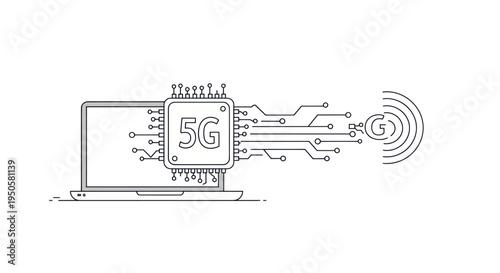 5G Laptop Wireless Technology.