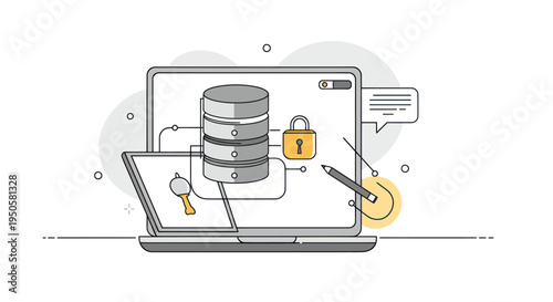 Database Security Concept Illustration.