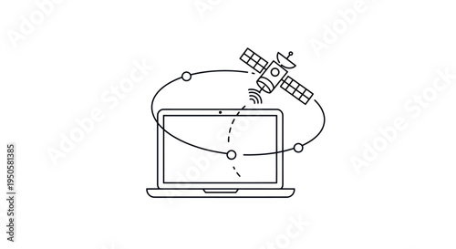 Laptop Computer Satellite Connection.