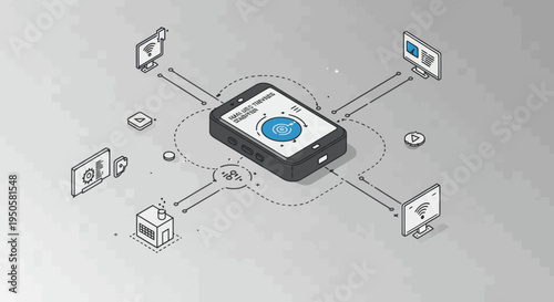 Smartphone Connected Devices Network.