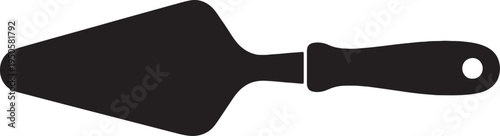 Black cake server spatula silhouette for serving delicious pie and dessert in restaurant