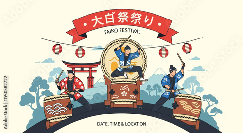 Japanese Taiko Festival: Drummers Perform Traditional Music with Large Drums
