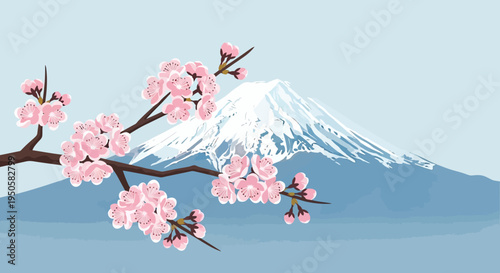 Mount Fuji Cherry Blossoms Spring Season Japan Iconic Landscape