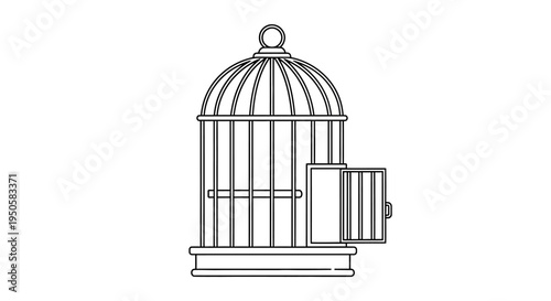 Birdcage Illustration Simple Design.
