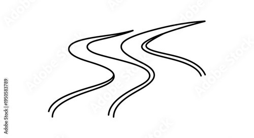 Black Wavy Lines Pattern.