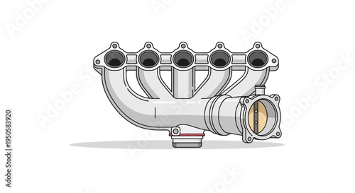 Car Engine Manifold Illustration.