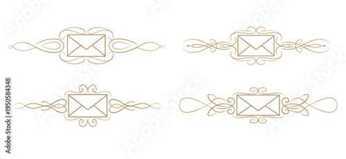 Decorative dividers with envelopes for elegant design concepts