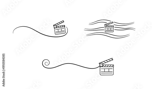 Film clapperboard separators in minimalistic design for creative projects