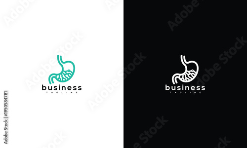Modern Stomach Logo for Digestive Health Medical  Gut Wellness Business Branding.