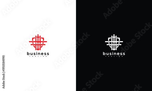 Modern Business Logo Design - Abstract Geometric Corporate Identity Symbol for Finance Tech Growth.