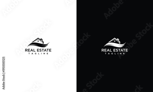 Real Estate House Logo Design - Modern Property  Home Agency Branding Vector.