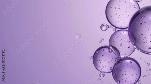 purple cosmetic serum bubbles abstract background molecular structure scientific research new formula liquid collagen essence gel texture macro 3d illustration
