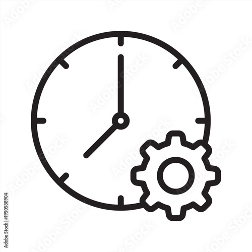 Efficiency icon. Schedule management icon. Icon symbol for efficiency, productivity, optimization, performance, speed, workflow, timing, process, automation, gear. Vector illustration
