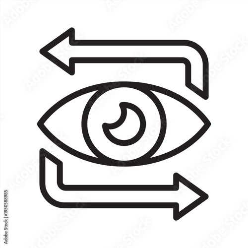 Vision icon. Future oriented icon. Icon symbol for vision, foresight, insight, awareness, perception, outlook, strategy, perspective, planning, eye. Vector illustration.