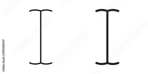 Cursor text icon concept. Glyph and line vector illustrations on white background