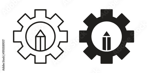 Customization icon concept. Glyph and line vector illustrations on white background