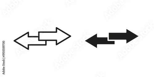 Data transfer icon concept. Glyph and line vector illustrations on white background