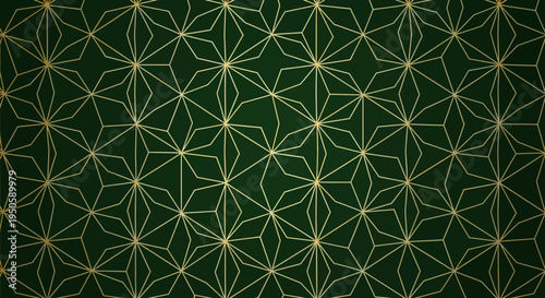 Geometric Pattern Background: Gold Lines on Dark Green, Abstract Luxury Design