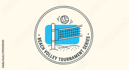 Beach volleyball tournament logo vector