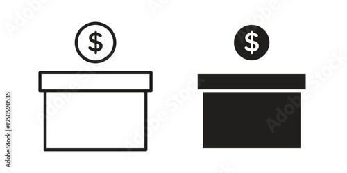 Donate icon concept. Glyph and line vector illustrations on white background