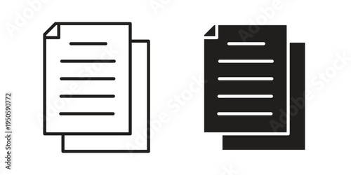 Duplicate icon concept. Glyph and line vector illustrations on white background
