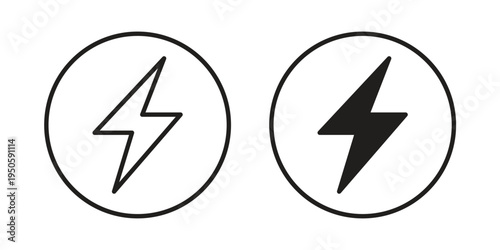 Energy Icon concept. Glyph and line vector illustrations on white background