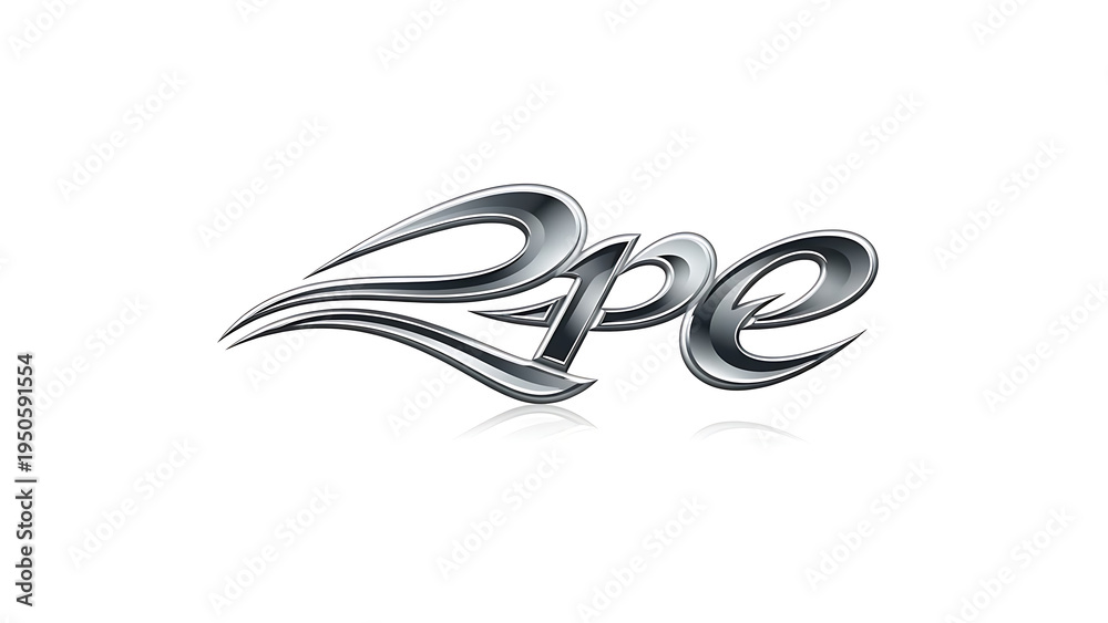Naklejka premium Silver 3d typography lettering isolated on a transparent background