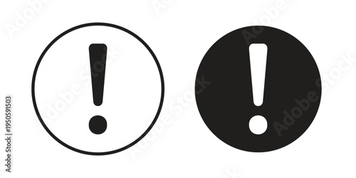 Exclamation interface icon concept. Glyph and line vector illustrations on white background