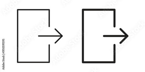 Exit icon concept. Glyph and line vector illustrations on white background