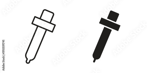 Eye dropper icon concept. Glyph and line vector illustrations on white background