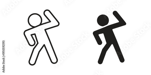 Fitness exercise icon concept. Glyph and line vector illustrations on white background