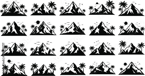 Set of multimedia line vector icons for video editing, audio production, social media content, digital entertainment, and photography interface design