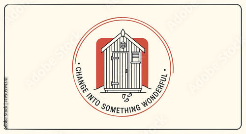 Vector illustration of a cage transforming into a house with inspirational quote