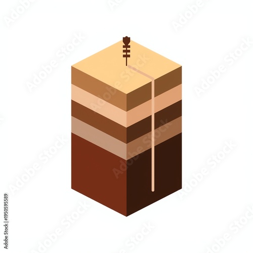 Isometric Soil Layers with Drilling Core Sample