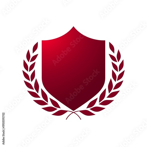 Red Shield with Laurel Wreath Emblem