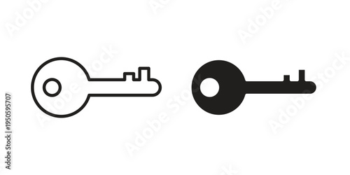key icon concept. Glyph and line vector illustrations on white background