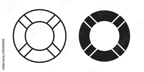 Life buoy icon concept. Glyph and line vector illustrations on white background