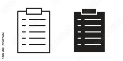List icon concept. Glyph and line vector illustrations on white background