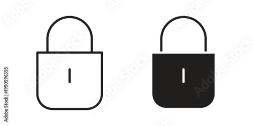 Lock icon concept. Glyph and line vector illustrations on white background